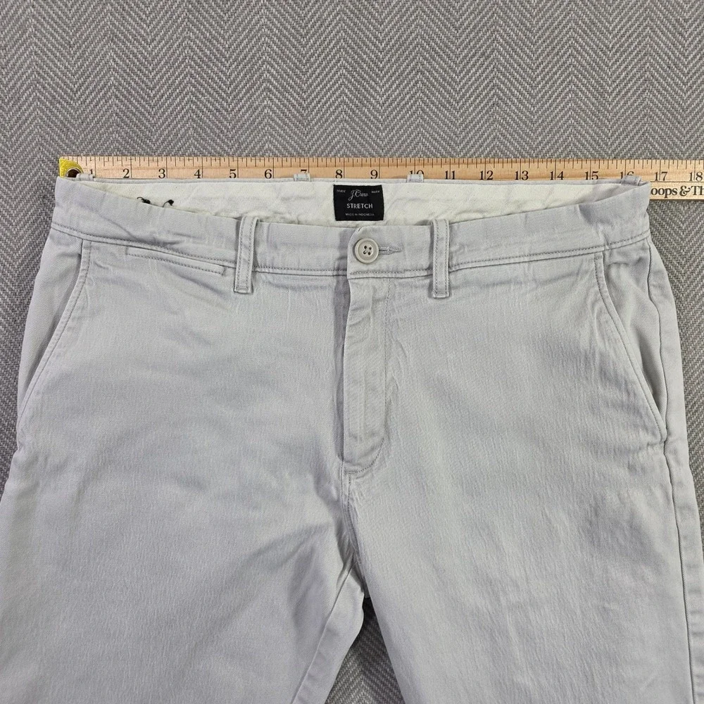 J.Crew 484 Slim Fit Stretch Chino Pants Mens 32x31 Light Gray Cotton Blend